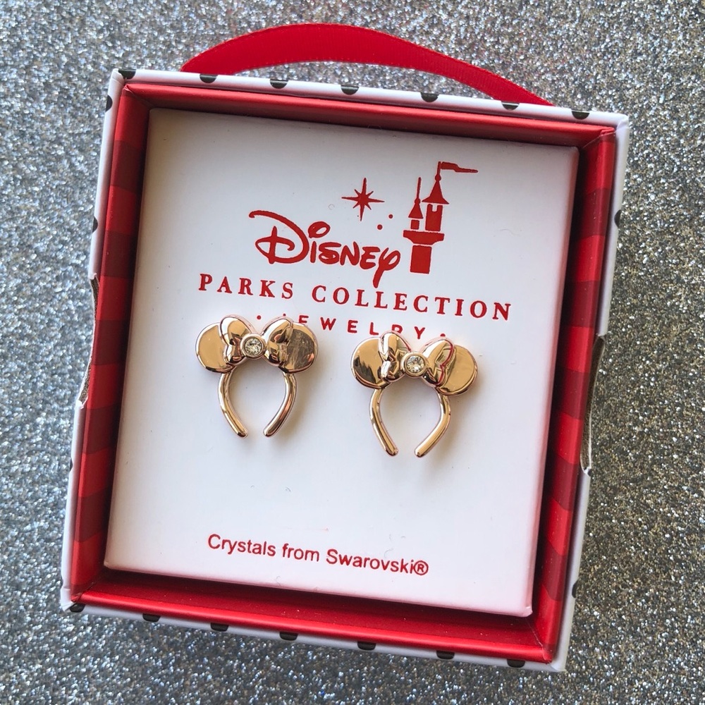 New Disney Parks Rose Gold Minnie Mouse Earrings - Picture 3 of 3